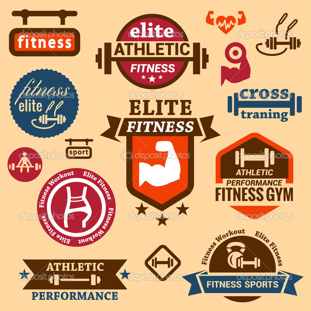 Fitness logos labels