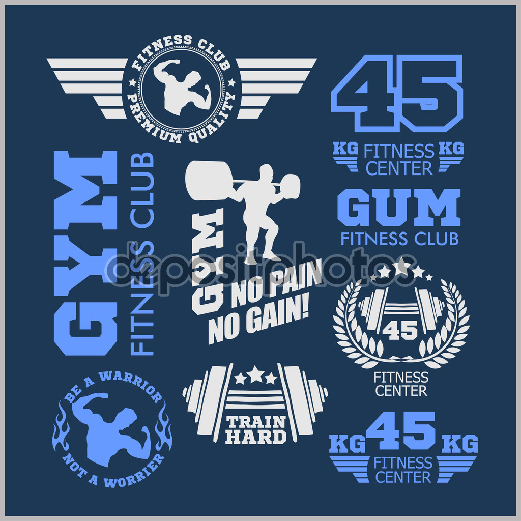 Set of two color sports and gym logo templates