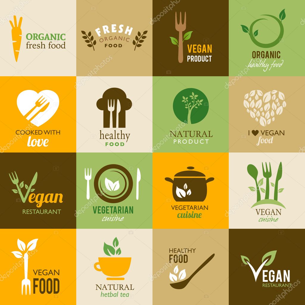 Organic Vegetarian Logos