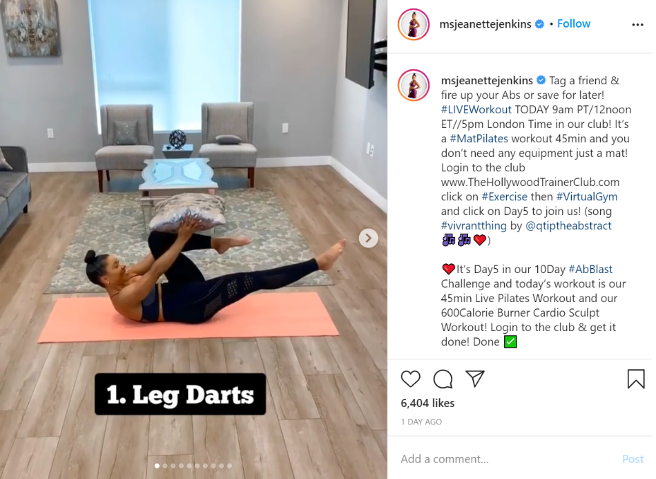 Instagram Workout Post Example