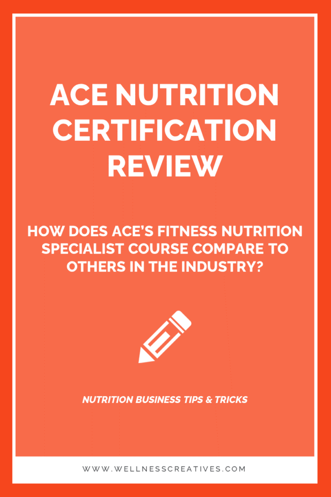 ACE Nutrition Specialist Course Review Pinterest
