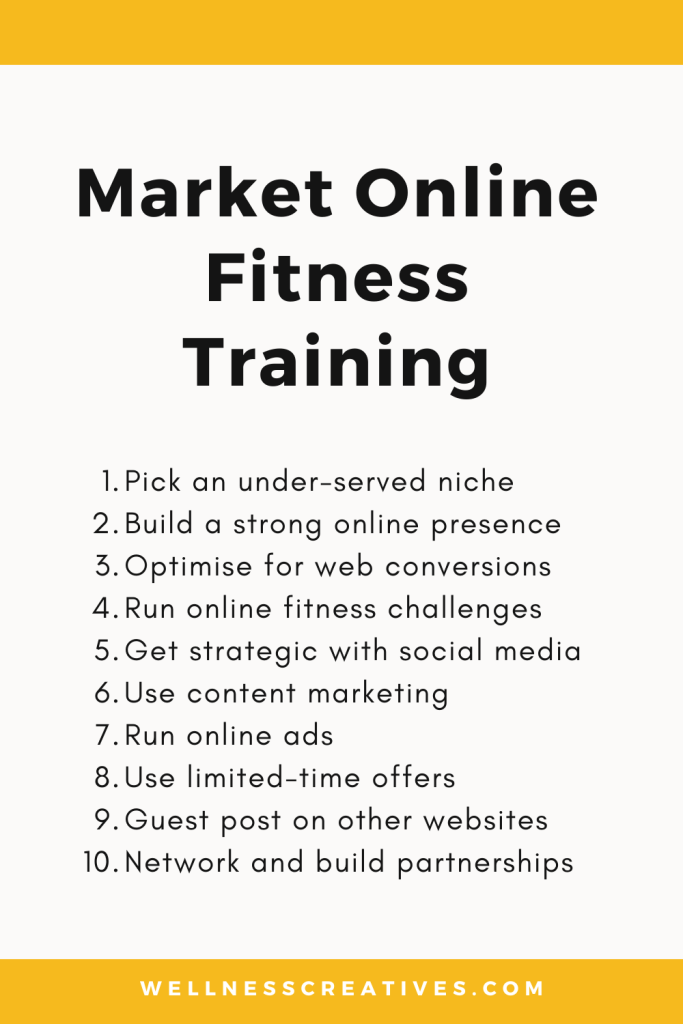 List of ways to market online fitness coaching