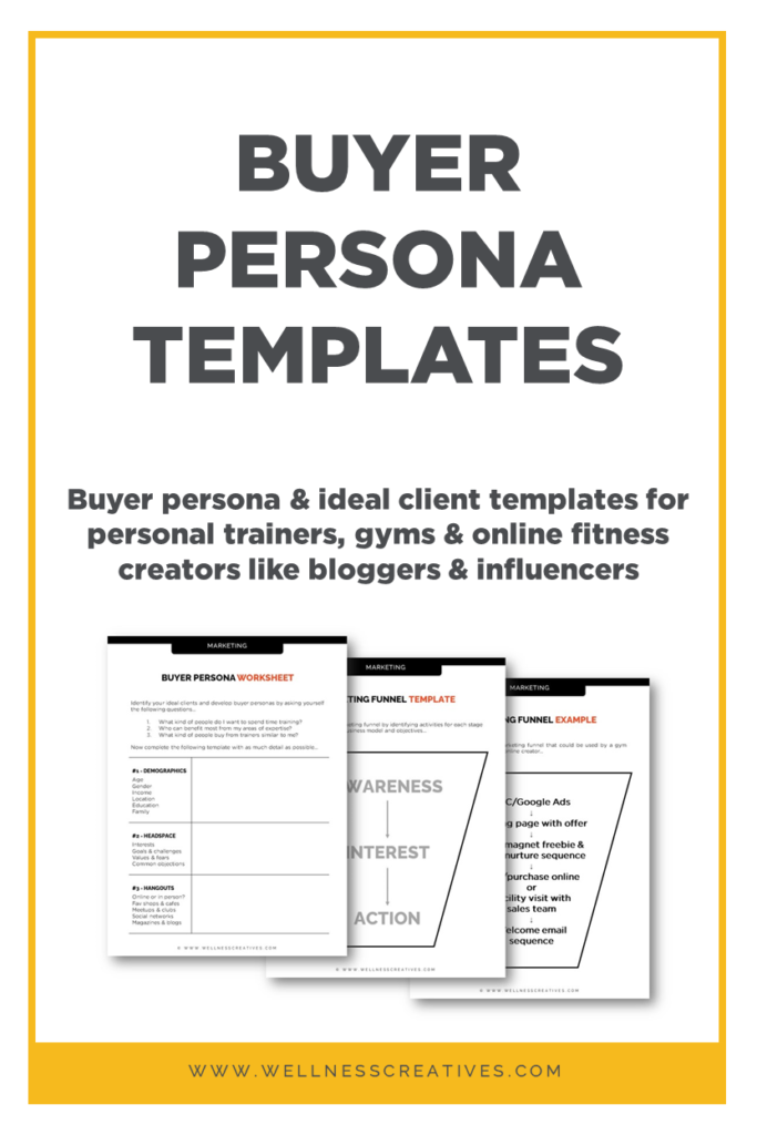 Fitness Buyer Personal Ideal Client Template Pinterest
