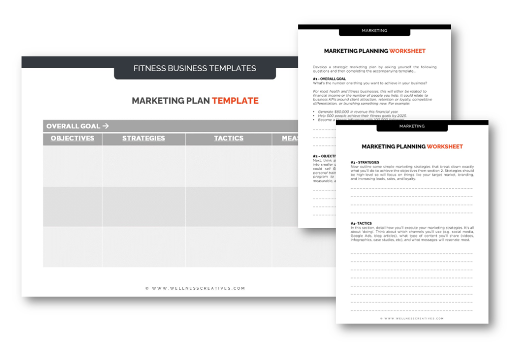 Fitness Marketing Plan Template & Worksheets
