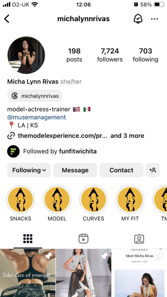 Micha Rivas Fitness Instagram Profile