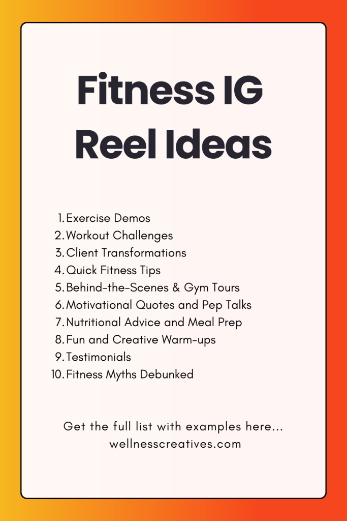 List of Fitness Reel Ideas Pinterest